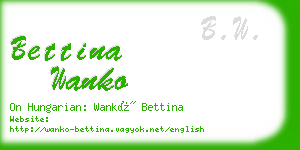 bettina wanko business card